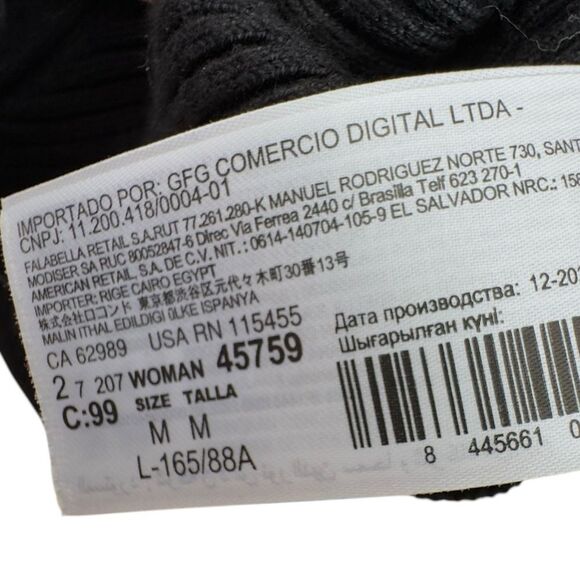 Mango Sleeveless Ribbed Knit Black Scallop Trim Neckline Tank Top. Medium. NWOT. - Picture 7 of 8